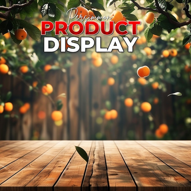 PSD achtergrond van de vertoning van het product voor persimmon