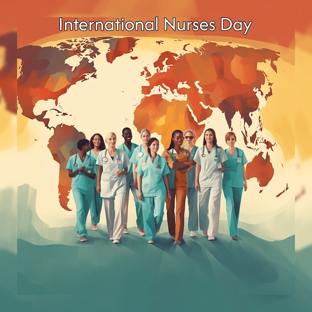PSD achtergrond van de viering van de internationale dag van de verpleegster