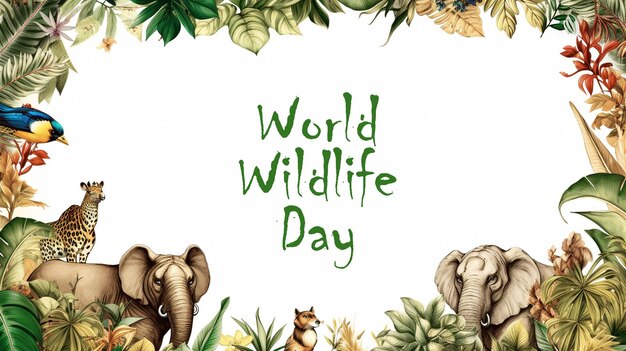 PSD achtergrond van de werelddag van de dieren in het wild