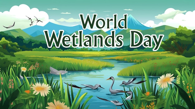 PSD achtergrond van de werelddag van de wetlands