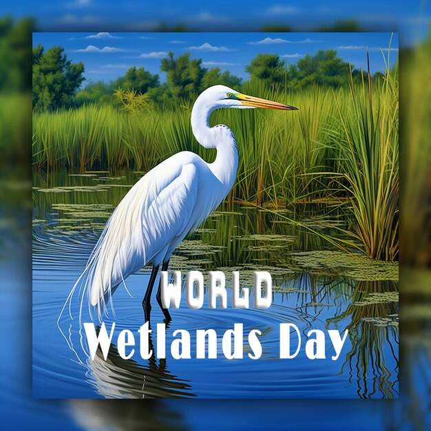 PSD achtergrond van de werelddag van de wetlands