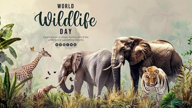 PSD achtergrond van de werelddag van de wilde dieren