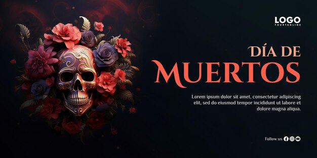 PSD achtergrond voor dia de muertos-viering