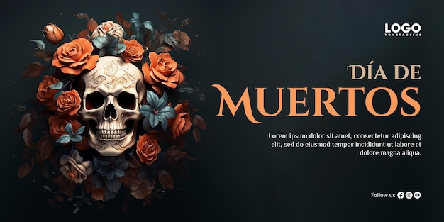 PSD achtergrond voor dia de muertos-viering