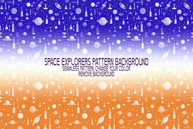 PSD achtergrondtextuur met ruimteverkenners shuttles planeten en sterren bewerkbaar psd-patroon