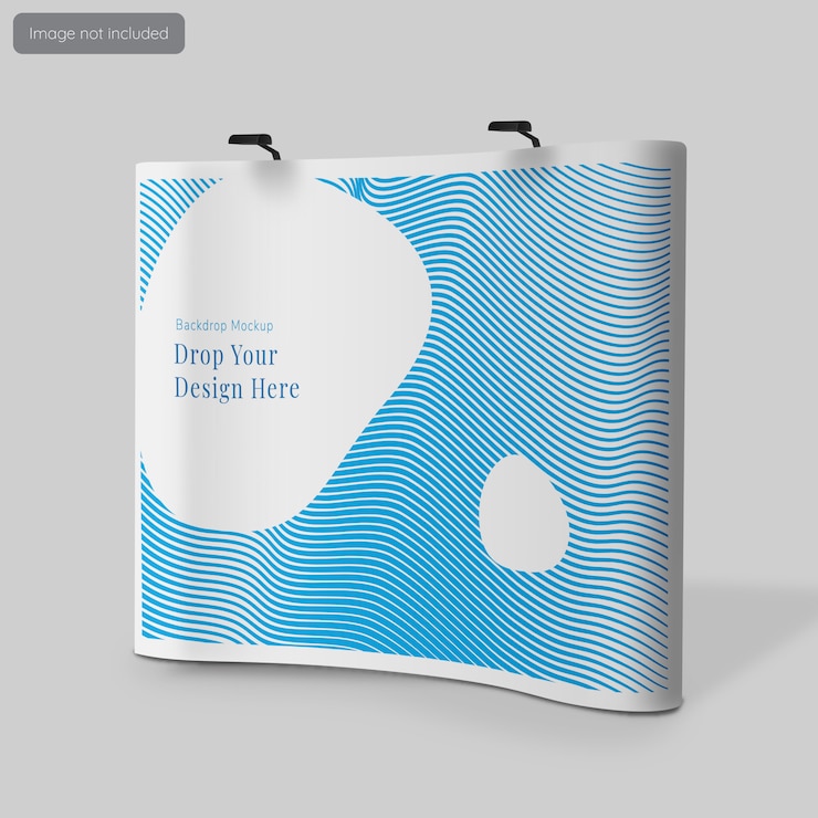 Achterwand of fotocall mockup-ontwerp