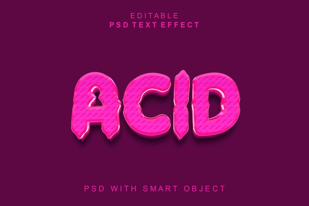 PSD acid 3d tekst stijl effect in met donkere achtergrond