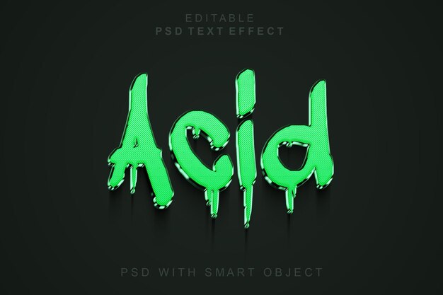 PSD acid 3d tekst stijl effect luxe sjabloon