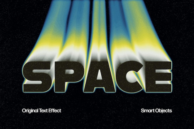 PSD acid space text effect