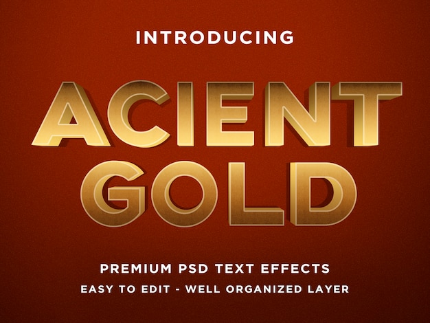 Acient gold 3d-teksteffectsjablonen