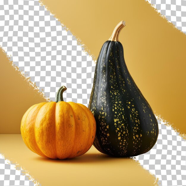 PSD acorn and butternut squash isolated on a transparent background