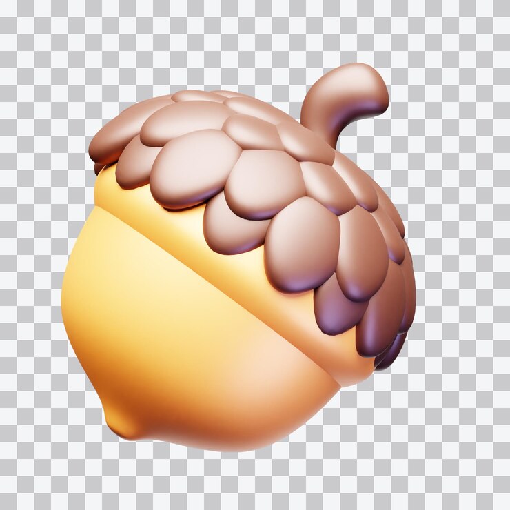PSD иллюстрация 3d ореха желтка
