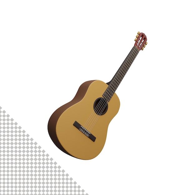 Acoustic guitar 3d icon