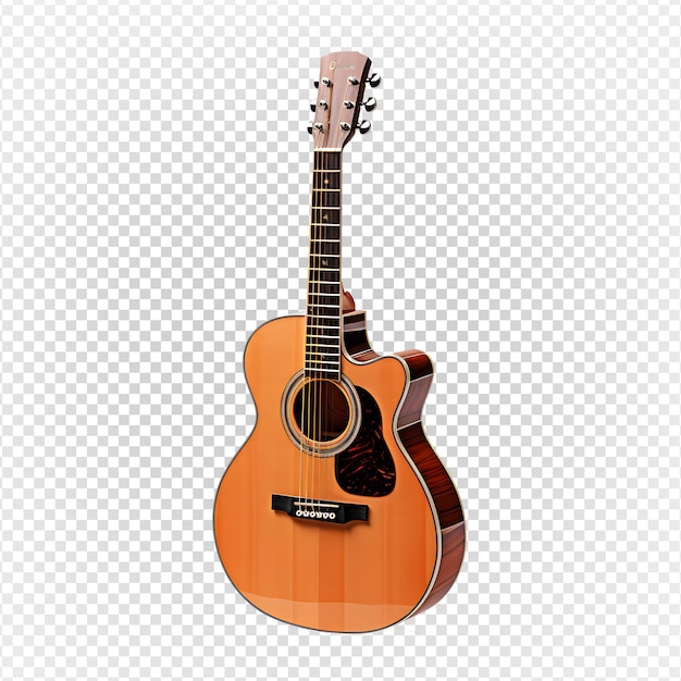 Acoustic guitar isolated on transparent background guitar png clipart generative ai