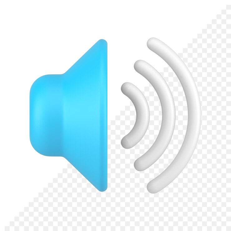 PSD acoustic sound speaker marketing announce volume wave realistic 3d icon mockup design