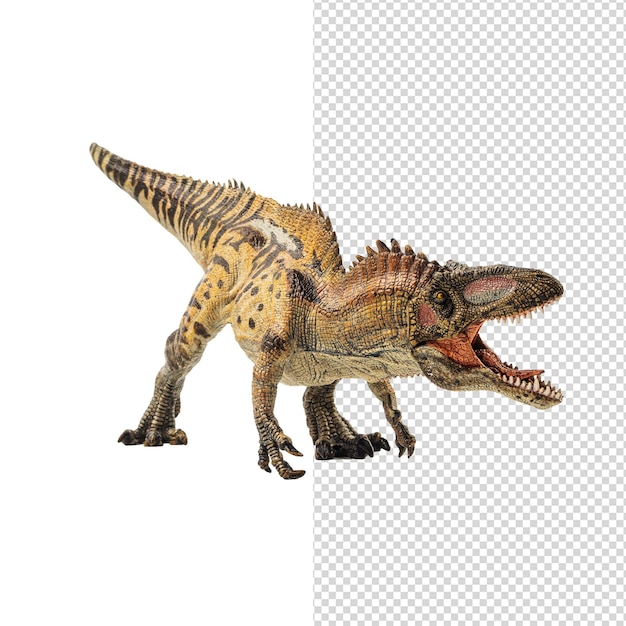 PSD acrocanthosaurus dinosaur on white background