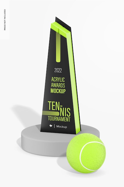 acrylic award mockup on podium