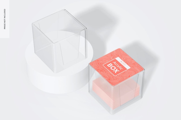 Acrylic boxes mockup, right view