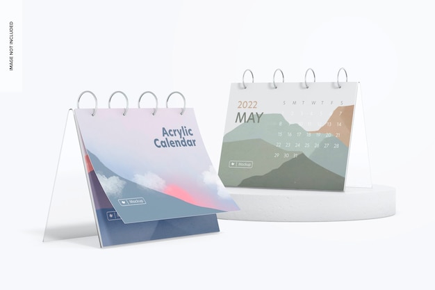 Mockup di calendari in acrilico