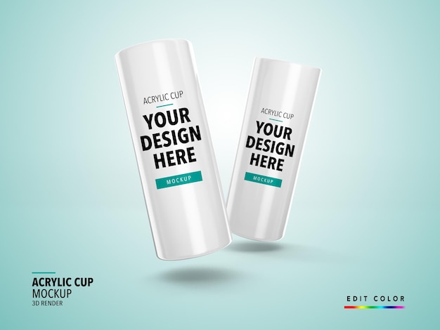 Acrylic Cup Mockup 3d render realist long drink