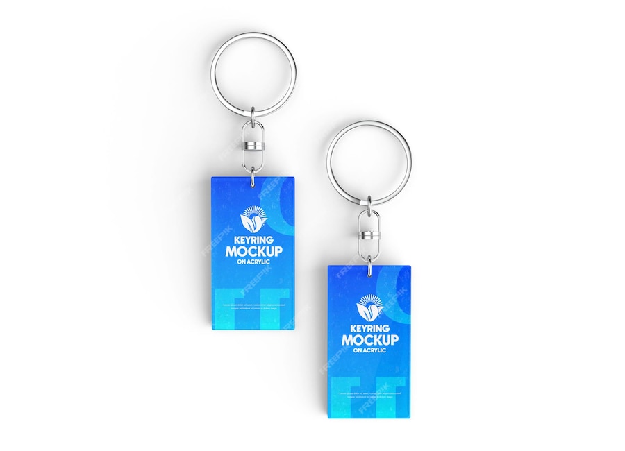 Premium PSD | Acrylic keychain mockup