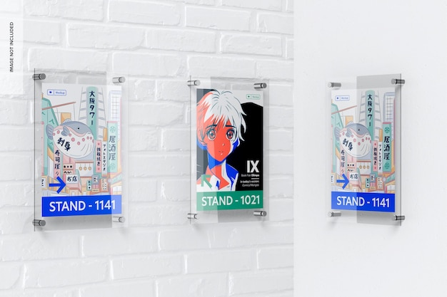 Acrylic Poster Frame on Wall Mockup