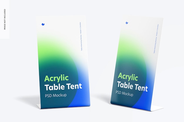 Acrylic table tents mockup