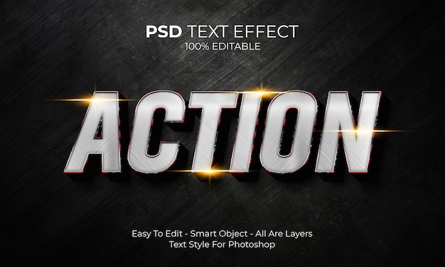 PSD actie 3d-teksteffect