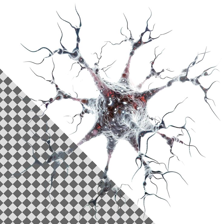 PSD actin protein on transparent background detailed visualization of cytoskeletal filaments