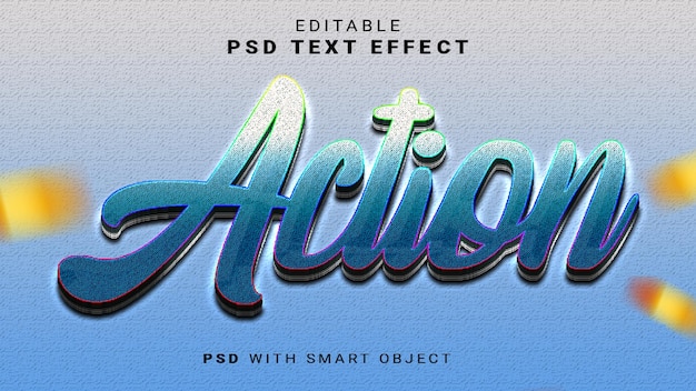 Action 3d editable text effect style psd