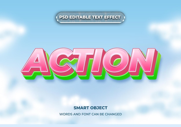 Action 3d style text effect