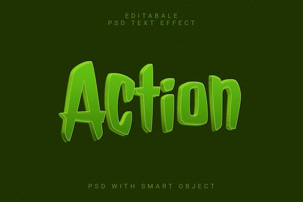 Action 3d text effect