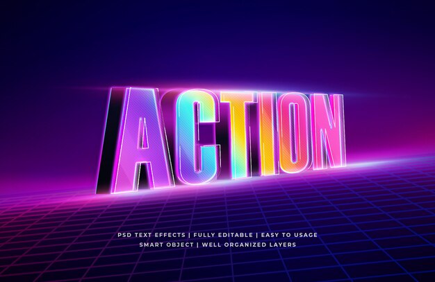 Action 3d text style effect