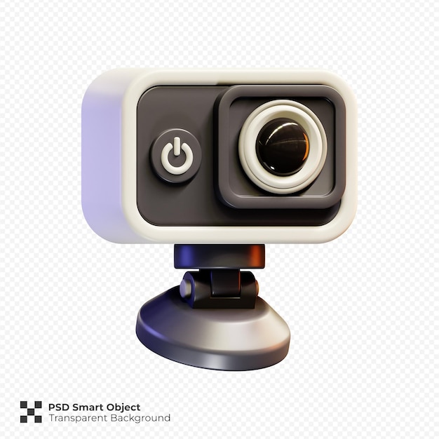 PSD action camera 3d render illustration isolated premium psd