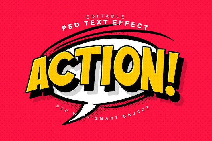 PSD эффект «комический текст»