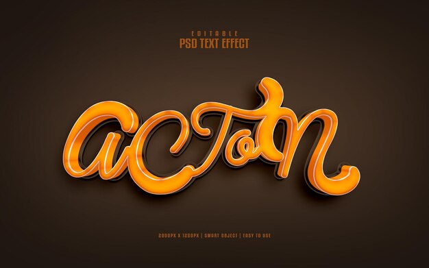 Action editable psd text effect