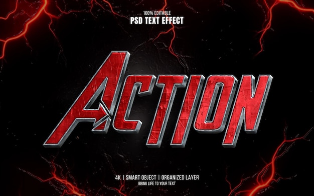 PSD action style text effect