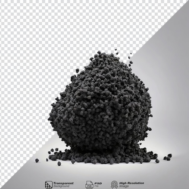 PSD activated carbon isolated on transparent background