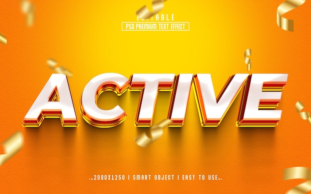 Active 3d editable text effect style