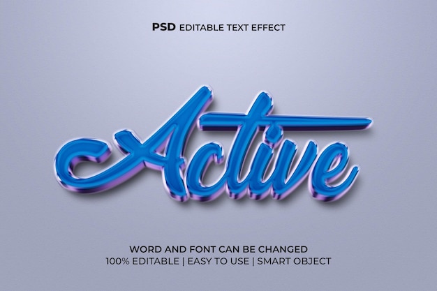 Active 3d editable text effect