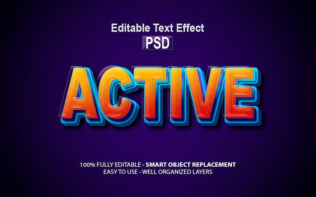 Active 3d editable text effects and text mockup