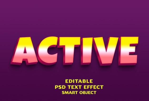 PSD active 3d text effect design