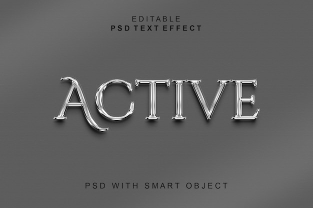 PSD effetto di testo 3d attivo