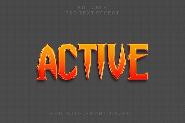 PSD active 3d text style effect template