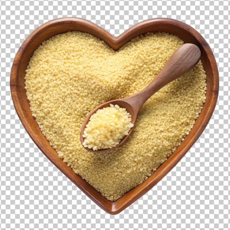 PSD active dry yeast granules pile with wooden spoon