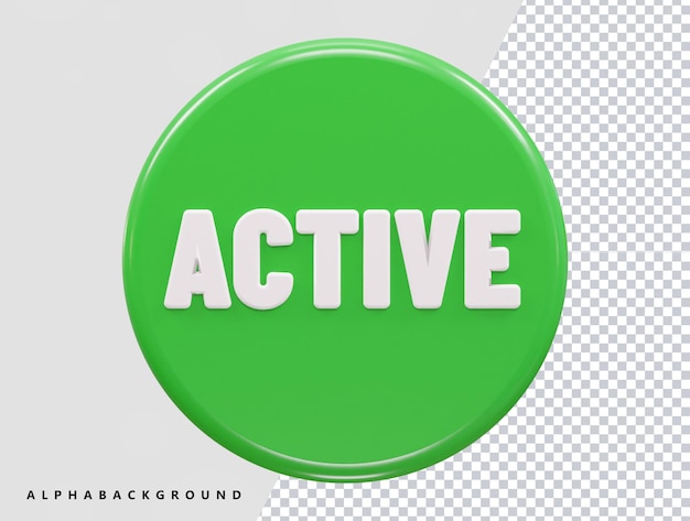 Active icon 3d rendering illustration vector