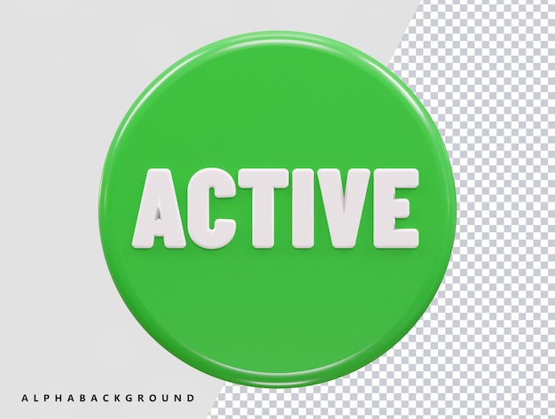 PSD active icon 3d rendering illustration vector