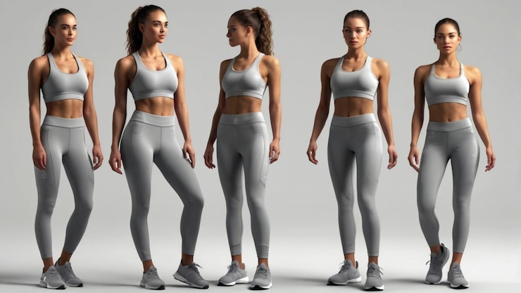 PSD activewear set with transparent background