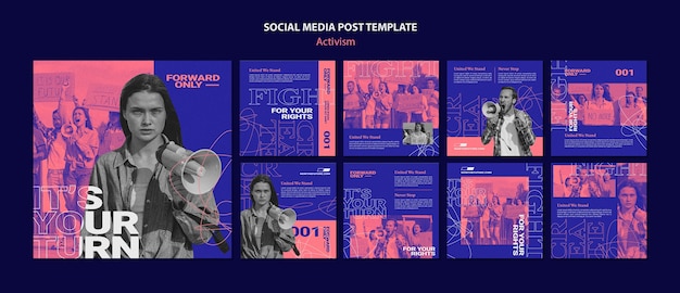 Activism concept social media post template