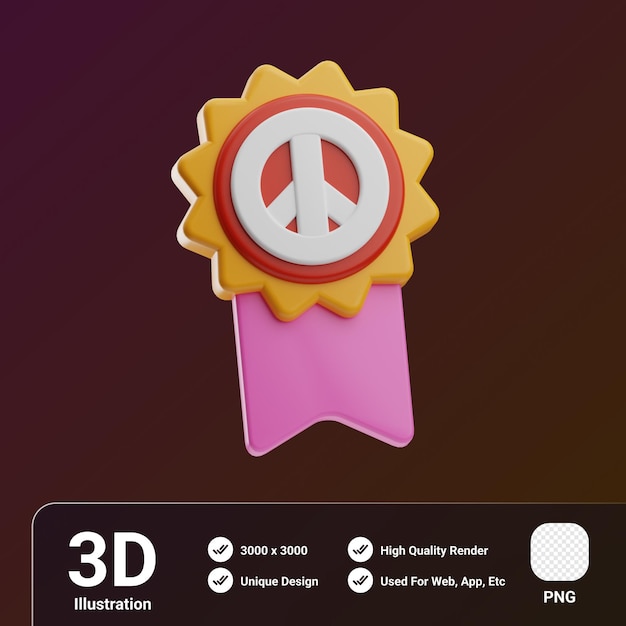 PSD activism object badge 3d illustration